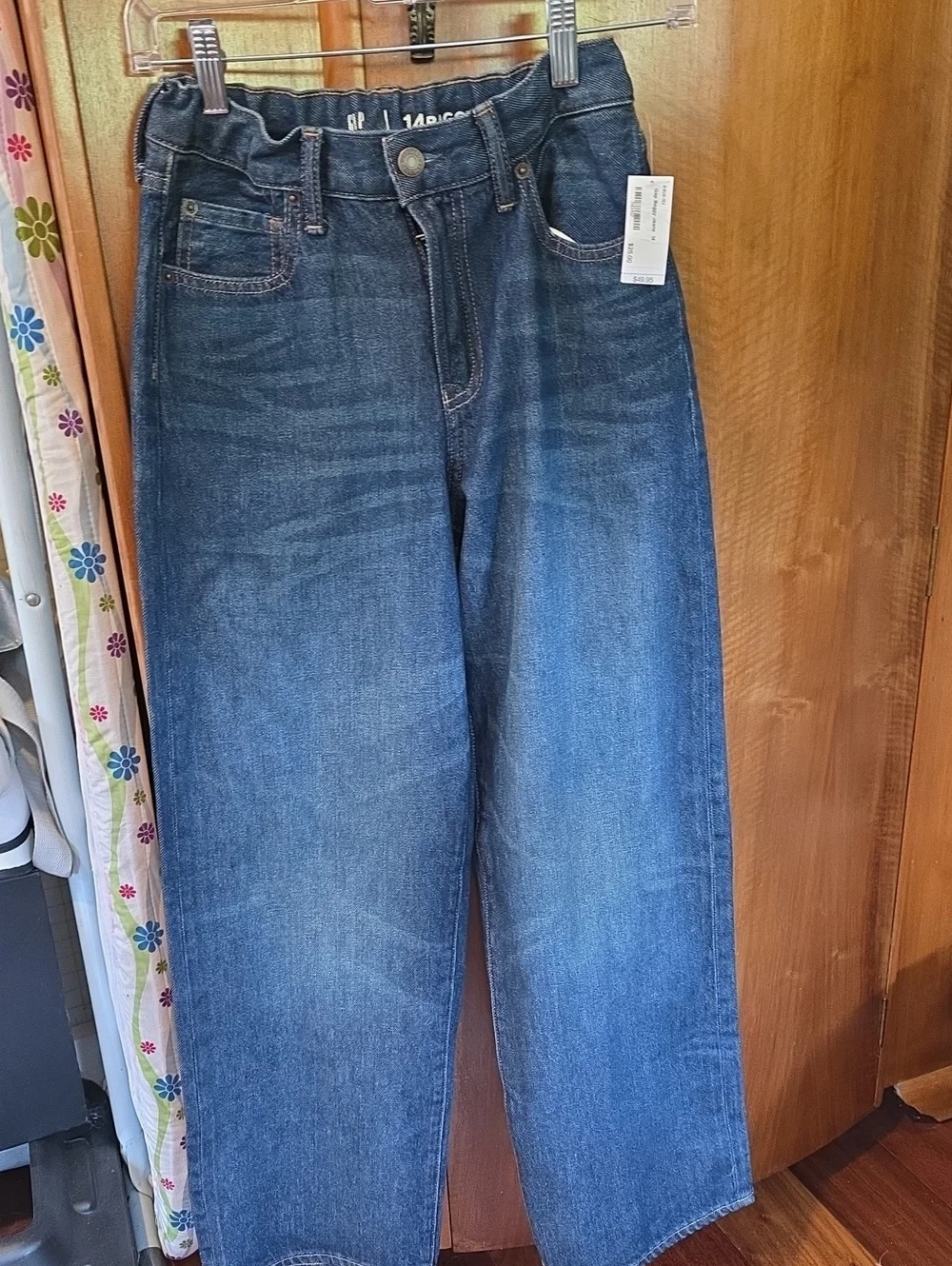 GAP Kids Dark Blue Relaxed Jeans - Straight Relaxed Fit, Elestic Waist